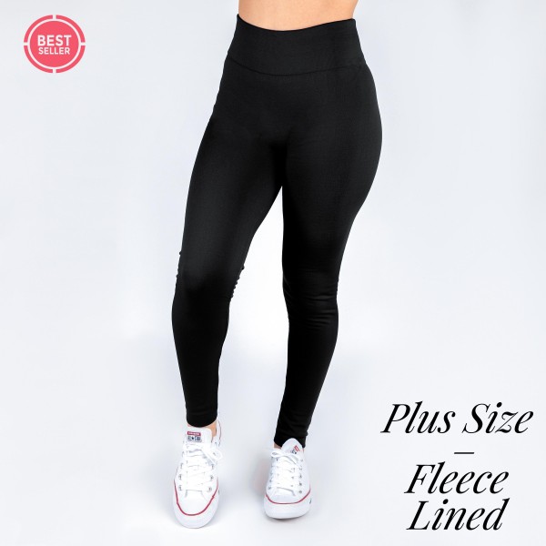 Wholesale women s Plus Solid Color Seamless Fleece Lined Leggings Fleece Lined E