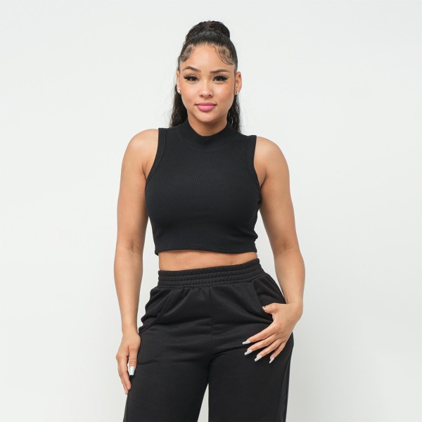 Rayon Ribbed Stretchy Mock Neck Crop Top

- Super Soft Texture 
- Cropped Length 
- 92% Nylon/ 8% Spandex 