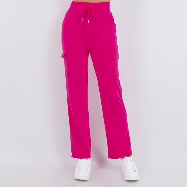 French Terry Wide Leg Cargo Pant

- Drawstring High Waistline 
- Two Side/ Two Leg Pockets
- 96% Polyester/ 4% Spandex 