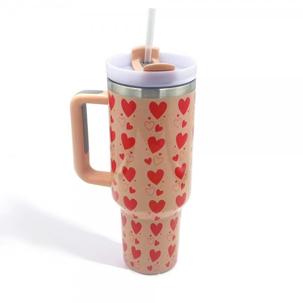 Wholesale valentines Printed oz Double Wall Stainless Steel Vacuum Tumbler Handl