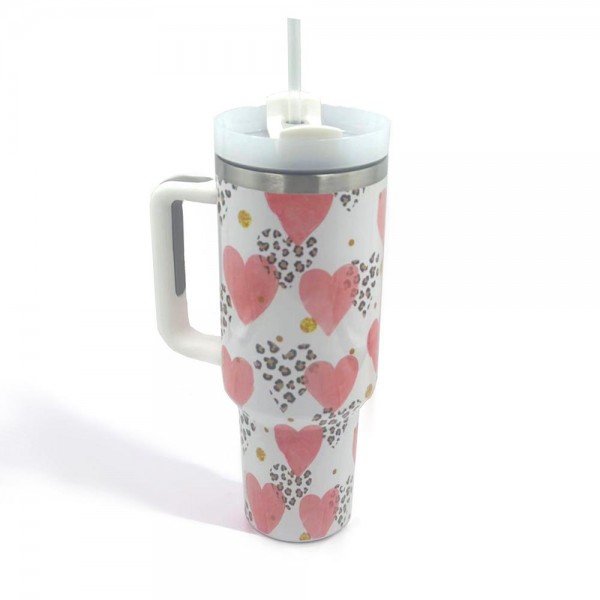 Wholesale valentines Printed oz Double Wall Stainless Steel Vacuum Tumbler Handl