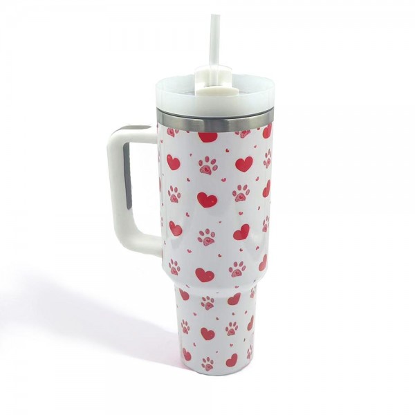 Wholesale valentines Printed oz Double Wall Stainless Steel Vacuum Tumbler Handl