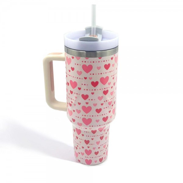 Wholesale valentines Printed oz Double Wall Stainless Steel Vacuum Tumbler Handl