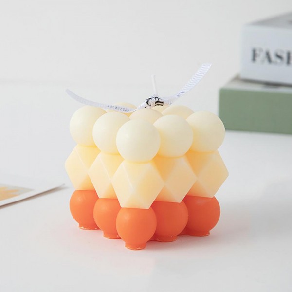 Wholesale bubble Geometric Cube Candle Scents White Gardenia Cream Brown Rose Ga