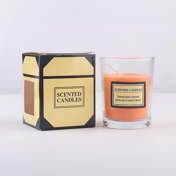 Wholesale scented Glass Tea Candle Scents Yellow Persimmon Bergomot Orange Orang