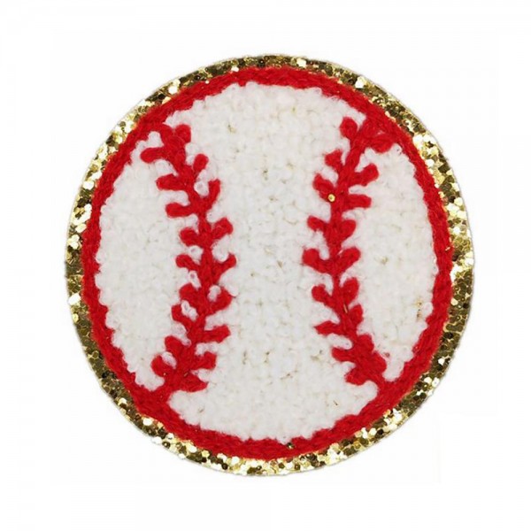 Chenille Sports Patch With Glitter Edge

- Approximately 2.25"L
- Iron-On / Sew-On Application 