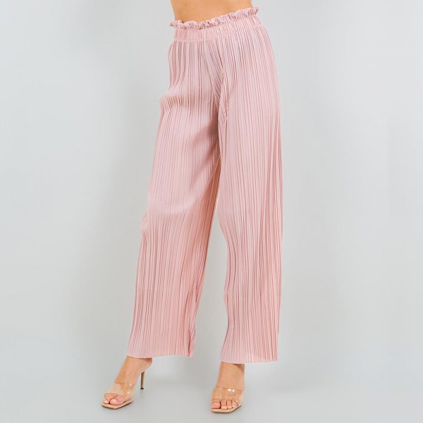 High Waisted Pleated Wide Leg Pants (6-Pack)

- Lightweight, Breathable 
- 2" Waistband
- 92% Polyester 8% Spandex