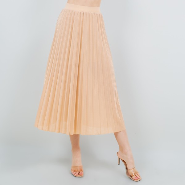 Wholesale waisted Pleated Calf Skirt Pack Lightweight Breathable Material Thigh