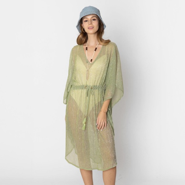 Do Everything In Love Pleated Metallic Poncho With Tassel Drawstring 

- One Size Fits Most (0-14)
- 100% Polyester