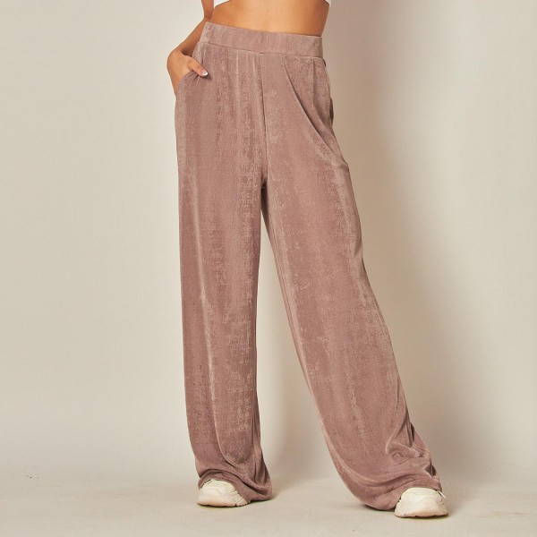 Wholesale waisted Slinky Leg Pants pack Waistline Two Side Pockets Polyester Sp