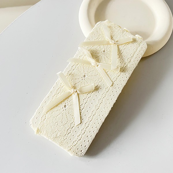 Wholesale lace Ruffle Top Socks Bow Details One Fits Most Adult