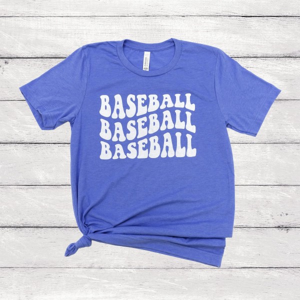 Retro Text ' Baseball ' Printed Graphic Tee 

- Bella Canvas Top
- 52% Cotton / 48% Polyester 
