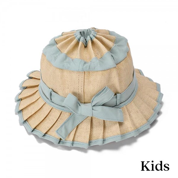 Kids Foldable Pleated Straw Bucket Hat With Bow Detail

- Kids One Size
- Inner Drawstring Chin Fastener