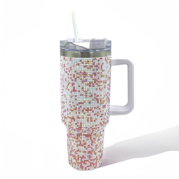 Wholesale multi Color Rhinestone Studded oz Double Wall Stainless Steel Vacuum T