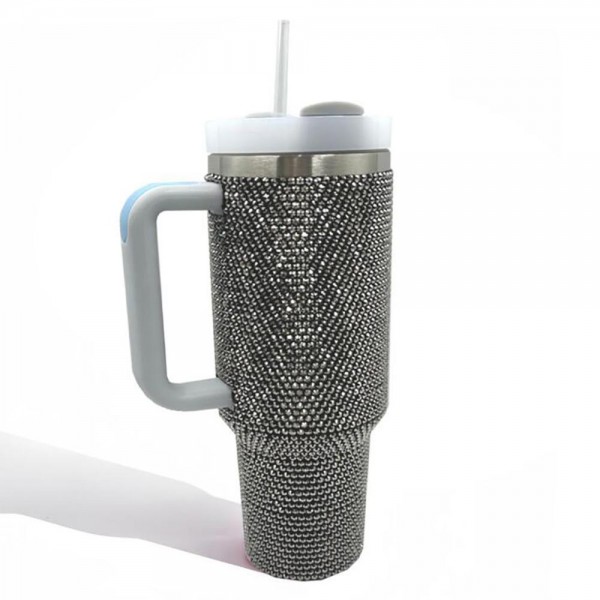 Wholesale rhinestone Solid Color oz Double Wall Stainless Steel Vacuum Tumbler H