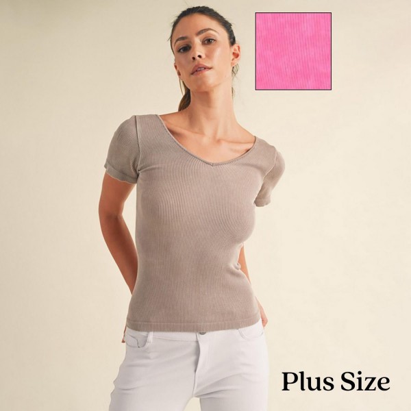 Wholesale short Sleeve Ribbed Seamless Tank Ribbed Seamless Fitted Silhouette Sm