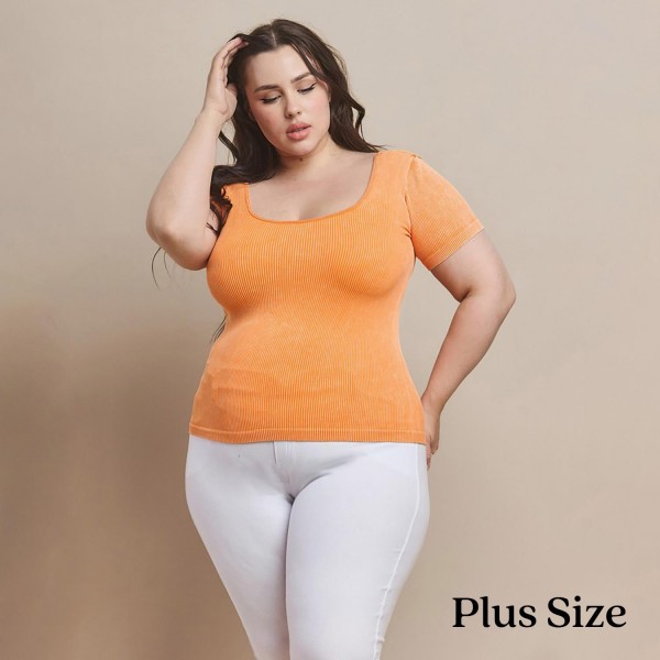 Wholesale short Sleeve Ribbed Seamless Tank Ribbed Seamless Fitted Silhouette Sm