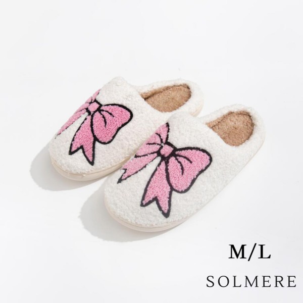 Wholesale sOLMERE Slippers Plus Bow Slide Slippers Step into pure indulgence Sol
