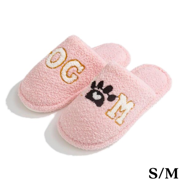 Wholesale plush Dog Mom Paw Print Slide Slippers US Women s S M M L Polyester