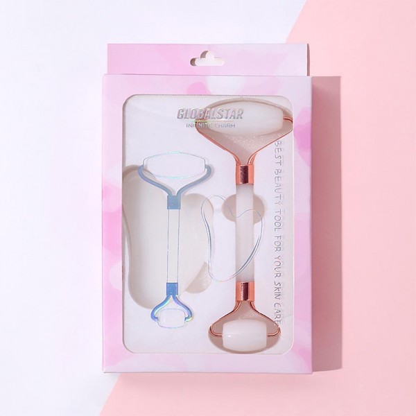 Wholesale jade Facial Roller Gua Sha Massage Set Includes Facial Roller Gua Sha