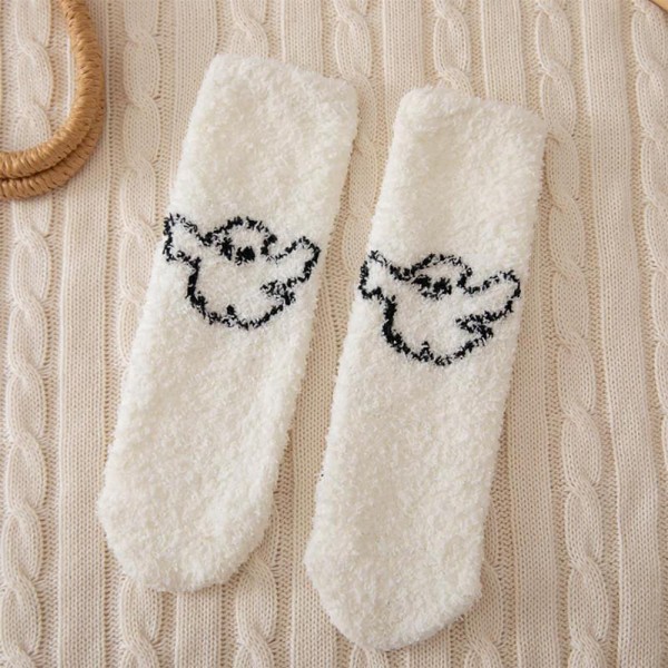 Soft Plush Knit Halloween Socks (6-pack) - One Size Fits Most (Sizes Adult 6-11) - Assorted Colors - 100% Poly Microfiber view 5