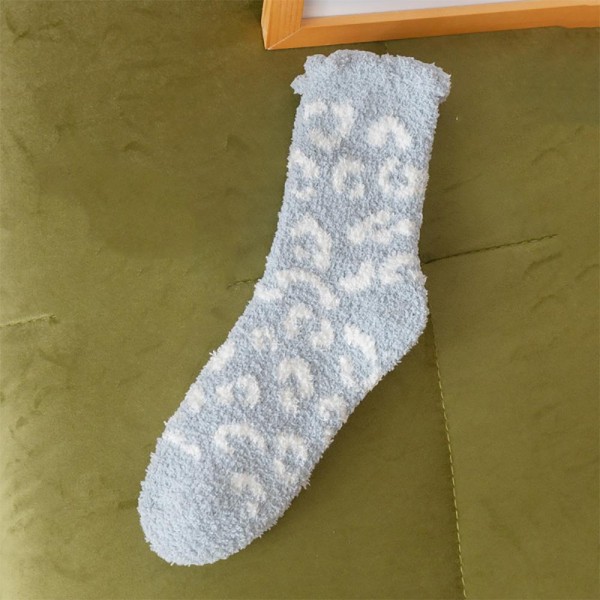 Soft Plush Knit Leopard Print Socks (6-pack) - One Size Fits Most (Sizes Adult 6-11) - Assorted Colors - 100% Poly Microfiber view 5