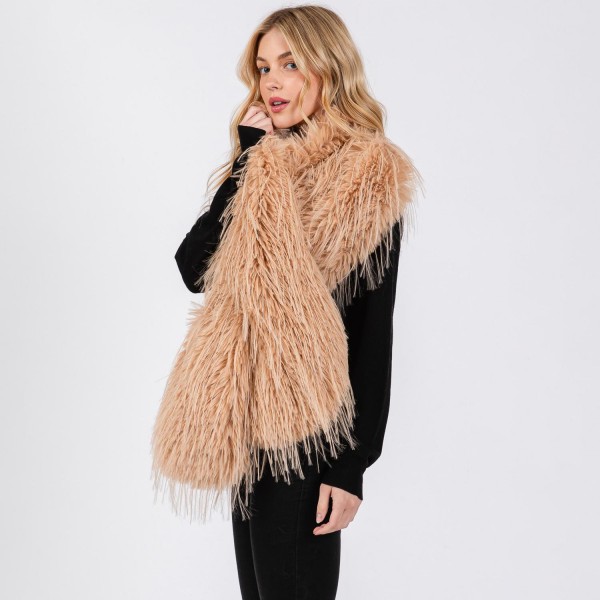 Faux Fur Shawl - One Size Fits Most (0-14) - 100%Polyester view 5