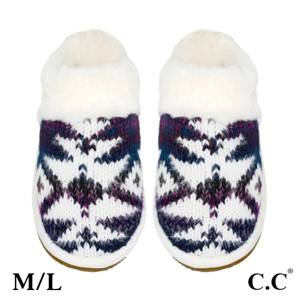 Wholesale c C SPE Ombre Aztec Knitted Slippers Faux Fur Cuff US Women s S M M L
