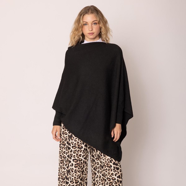 Wholesale do Everything Love Knit Poncho Batwing Sleeves One Fits Most Recycled