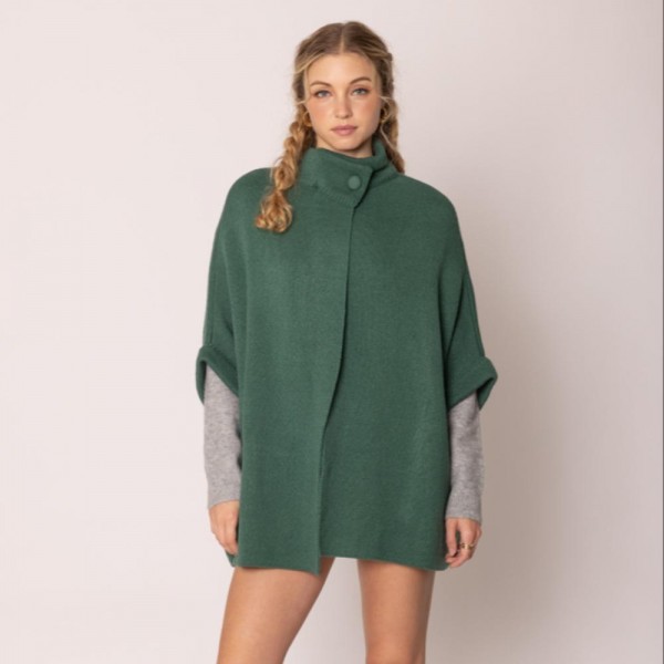 Wholesale do Everything Love Knit Ruana Wrap Collar Button Closure One Fits Most