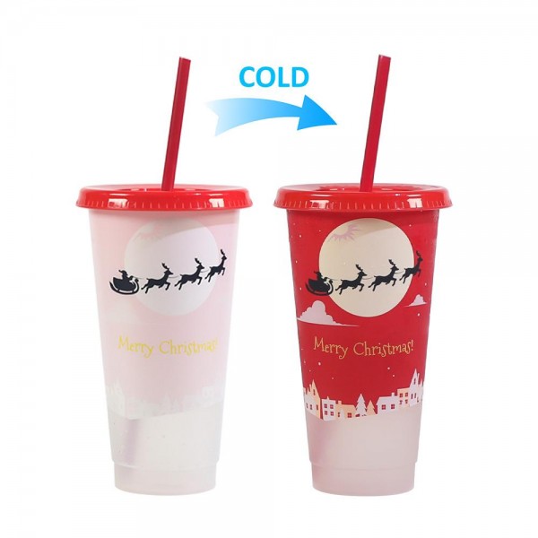 Christmas Color Changing Tumbler

- 24oz
- Approximately 7" T X 3.5" D
- Cup Changes Color Once Cold Liquid Is Added
- Durable & Reusable
- BPA Free Material