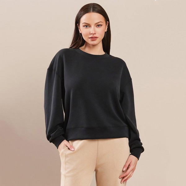 Wholesale women s Sofie Soft Modal Scuba Cropped Crew Top Pack Crewneck Cropped