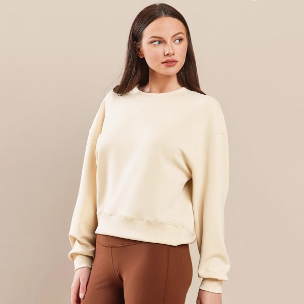 Wholesale women s Sofie Soft Modal Scuba Cropped Crew Top Pack Crewneck Cropped