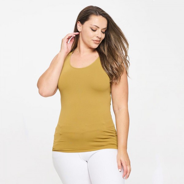 Wholesale lady s Plus V U Neckline Reversible Seamless Tank Shoulder Straps Back