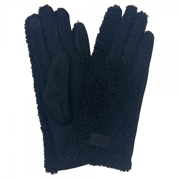 Wholesale do Everything Love Sherpa Gloves Touch Screen Compatible Velvet Lining