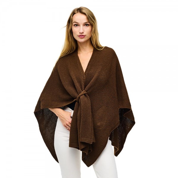 Wholesale knotted Knit Ruana Wrap Strap One Fits Most Acrylic