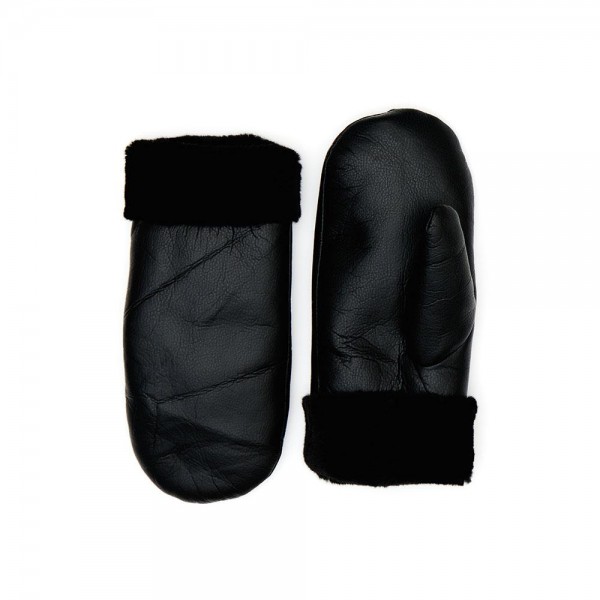 Wholesale vegan Leather Mittens Faux Fur Wrist Cuff Touch Screen Compatible Fuzz