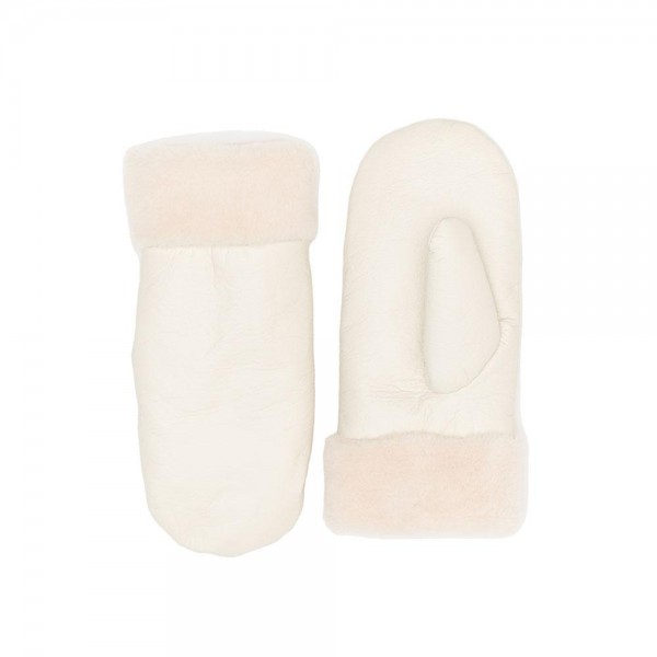 Wholesale vegan Leather Mittens Faux Fur Wrist Cuff Touch Screen Compatible Fuzz