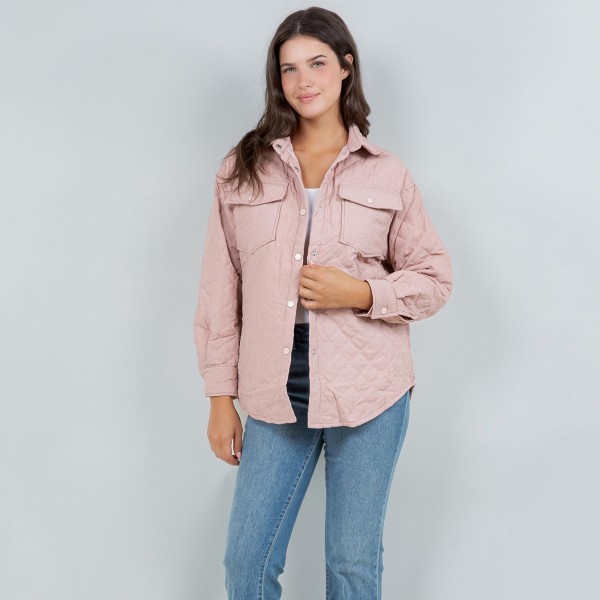 Light Weight Quilted Shacket With Collar (3-Pack) 

- Snap Button Closure
- Two Snap Breast Pockets 
- Water Resistant
- 65% Cotton / 35% Polyester