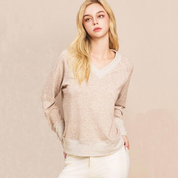 Wholesale women s Ultra Soft Long Sleeve V Neck Pull pack V Neckline Raglan Slee