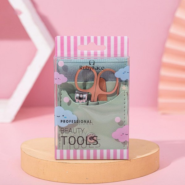 Wholesale vegan Leather Nail Care Pouch Snap Closure Clippers Scissors File Cuti