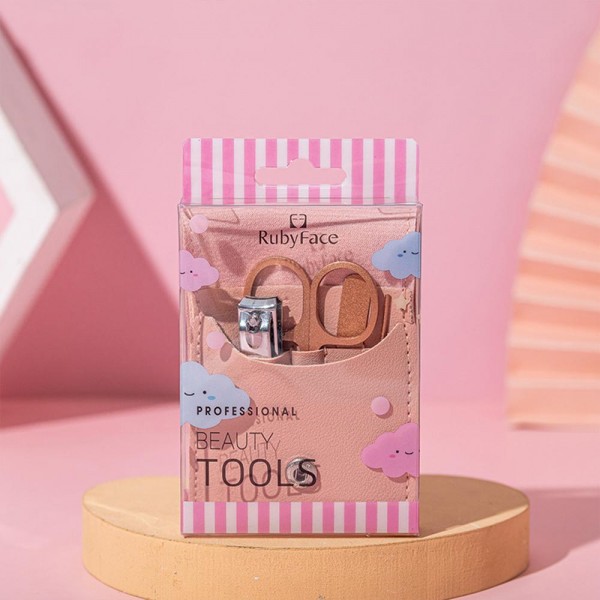 Wholesale vegan Leather Nail Care Pouch Snap Closure Clippers Scissors File Cuti