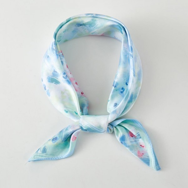Wholesale watercolor Print Bandana Scarf Multi Use Scarf Bandana Bag Tie ETC L W