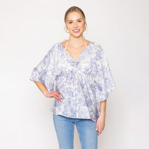 Wholesale do Everything Love Floral Blouse One Fits Most Rayon Nylon