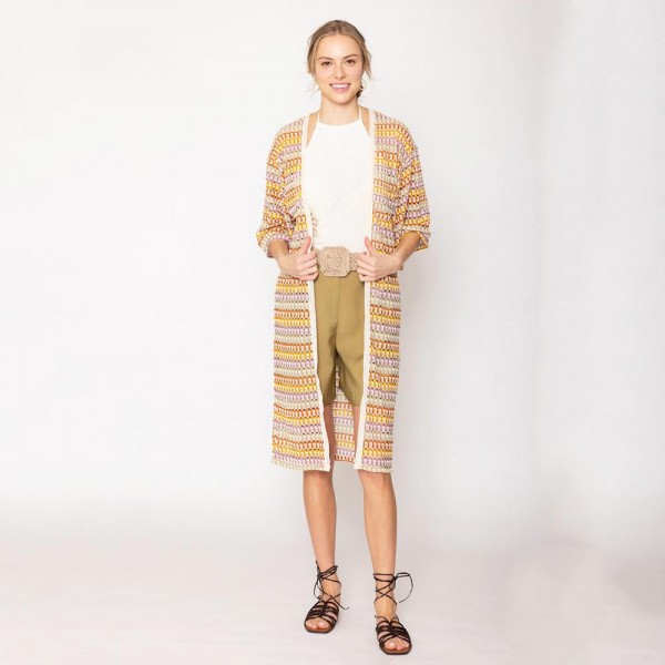 Do Everything In Love Stripe Crochet Cardigan

- One Size Fits Most
- 100% Polyester