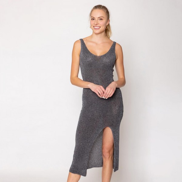 Do Everything In Love Solid Knit Dress With Tinsel Detail

- One Size Fits Most 
- 100% Acrylic 