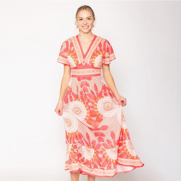 Wholesale do Everything Love Oriental Print Dress Pack Polyester