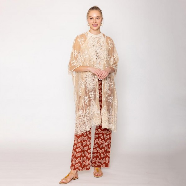 Wholesale do Everything Love Flower Lace Kimono One Fits Most Cotton