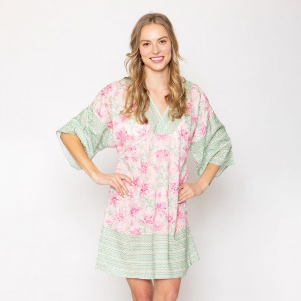 Wholesale do Everything Love Floral Print Poncho One Fits Most Polyester