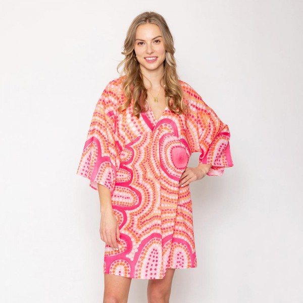 Wholesale do Everything Love Abstract Dots Print Poncho One Fits Most Polyester